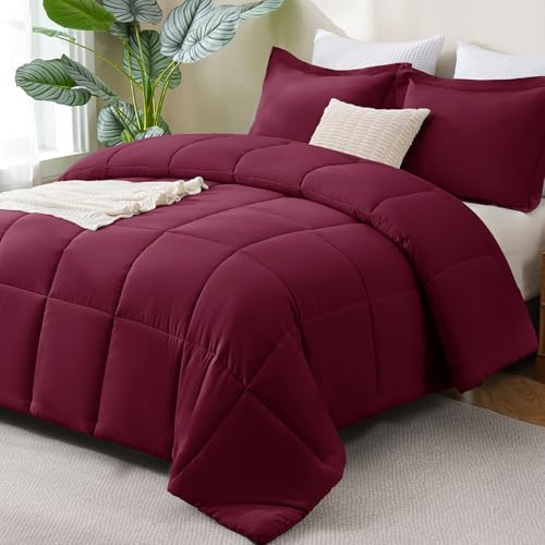 CozyLux King Size Comforter Set, 3-Piece Box-Stitched by CozyLux