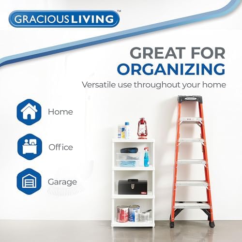 Gracious Living 4 Shelf Fixed Height Light Duty Storage Unit, 4 Pack - Image 5
