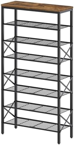 8 Tier Shoe Rack, Shoe Storage Organizer, Large Capacity Shoe Shelf Holds 32 by Yatiney