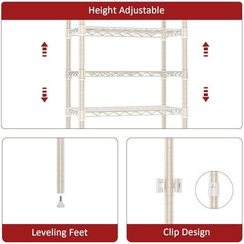 4 Tier Steel Storage Shelves, Heavy Duty Metal Shelf Wire Shelving Rack - Image 4