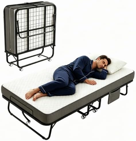Folding Bed with Mattress, Compact Folded Bed by XHYMYB-X-HomeYourMovingBed