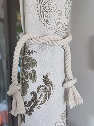 6 Pack Curtain Tiebacks, Outdoor Curtain Ties, Natural Cotton Curtain Holders - Image 3