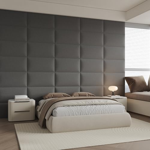 Oversized Dark Gray Linen Headboard 24x12 Inch 12-Panel Set - Image 3