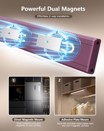 10.5 Inch 2 Pack Under Cabinet Lighting, 3 Color Temps Rechargeable Motion - Image 6