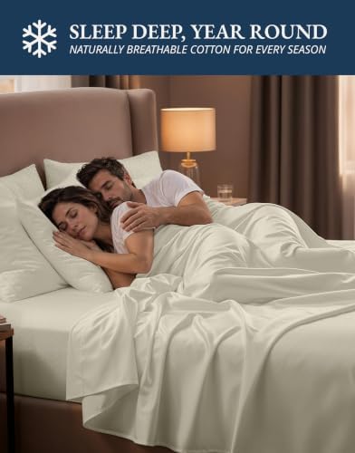 LANE LINEN King Size 100% Egyptian Cotton Sheets Sateen - Image 7