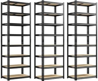 8 Tier Storage Shelves, Shelving Unit Load 400 LBS Per Shelf, Adjustable and by Durayloly