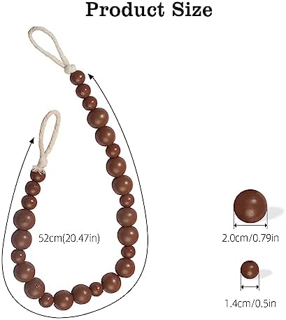 Hion 4 Pack Wood Bead Curtain Tiebacks Holdbacks - Image 2