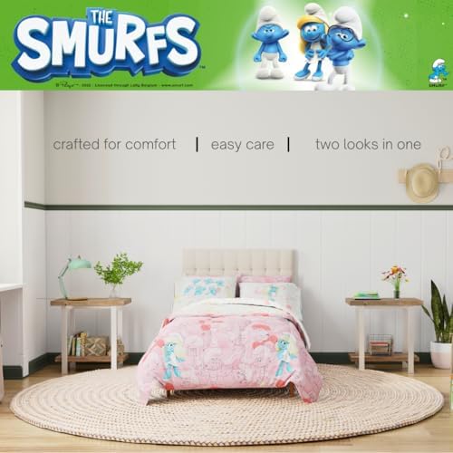 The Smurfs Smurfette Full Bedding Set – 7 Piece Kids Super Soft Microfiber - Image 4