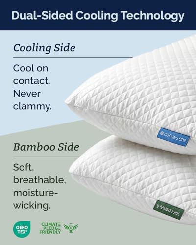 Adjustable Cooling Pillow Standard Size, Arrives Full, Customizable Fill - Image 4