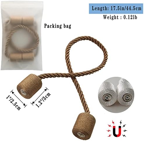 Magnetic Curtain Tiebacks Decorative Holdbacks Rope Tie Back Drapes Hangtty - Image 2