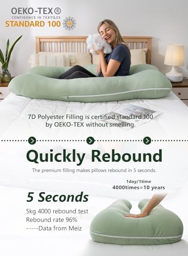Pregnancy Pillows for Sleeping, Cooling Pregnancy Pillows, 60Inch Maternity - Image 7