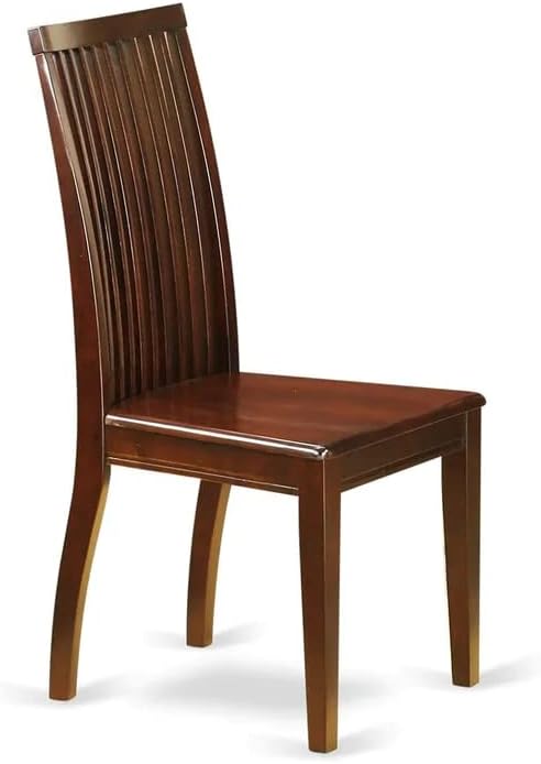 East West Furniture DLIP5-MAH-W 5 Piece Dining Room Furniture Set Includes a Round Kitchen Table with Dropleaf and 4 Dining Chairs, 42x42 Inch, Mahogany