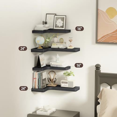 Corner Floating Shelves Wall Mount Shelf Solid Wood - Image 6