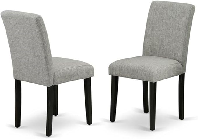 East West Furniture X697AB106-9 9 Piece Modern Dining Table Set Includes a Rectangle Wooden Table with X-Legs and 8 Shitake Linen Fabric Parson Dining Chairs, 40x72 Inch, Multi-Color