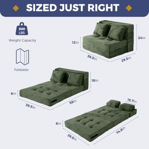 MAXYOYO Convertible Sofa Bed, Fold Out Sofa Couch - Image 3