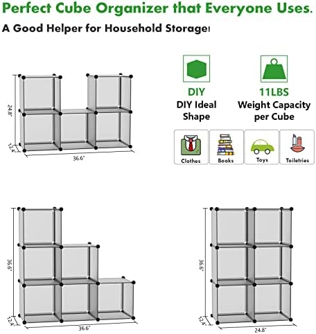 C&AHOME 6-Cube Storage Organizer Cube Shelf Closet Storage Bookcase - Image 5