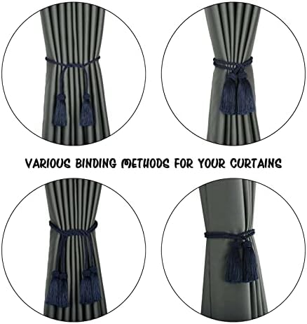 BEL AVENIR 2 Pack Handmade Rope Tassel Curtain Tiebacks - Image 4