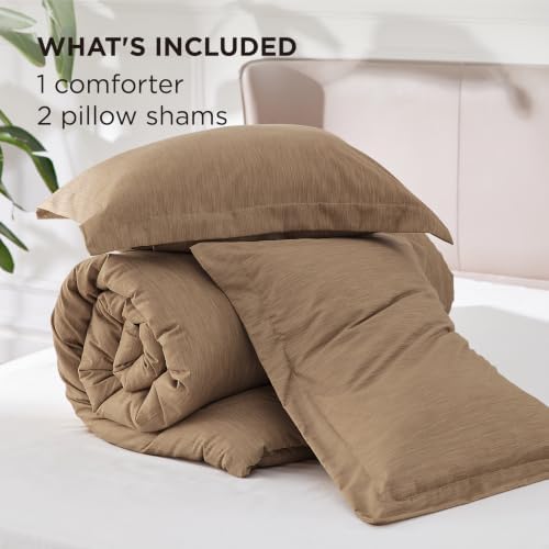 Bedsure Brown Full Size Comforter Set, Soft Cationic Dyed Bed Set 3 Pcs - Image 7