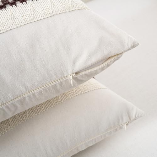 Fancy Homi Set of 1 Boho Brown Decorative Throw Pillow Cover 22x22 Inch - Image 3