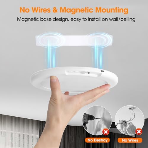 Gotopceed Rechargeable Motion Sensor Ceiling Light, Wireless Closet Light - Image 2