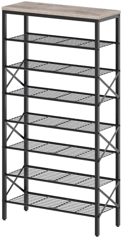 8 Tier Shoe Rack, Shoe Storage Organizer, Large Capacity Shoe Shelf Holds 32 by Yatiney