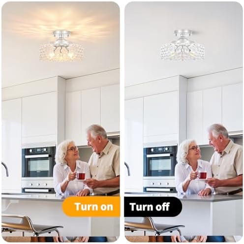 Brushed Nickel Semi Flush Mount Ceiling Light, 3-Light Ceiling Light - Image 5