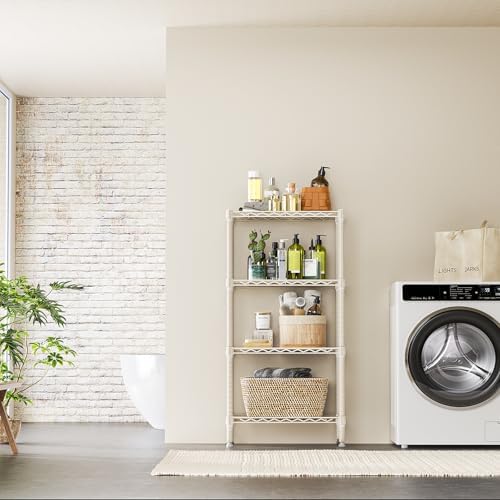 4 Tier Steel Storage Shelves, Heavy Duty Metal Shelf Wire Shelving Rack - Image 6
