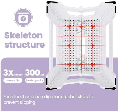 9 Inch Folding Step Stool 300 LB Capacity Non Slip Foot Stool - Image 2
