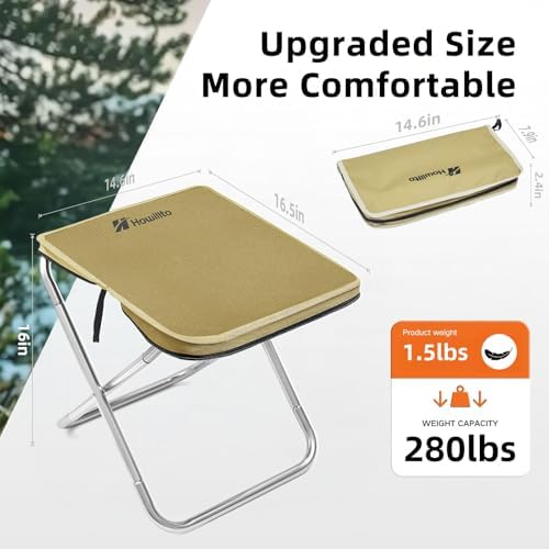 Folding Stool, 16in Tall Portable Camping Stool - Image 2