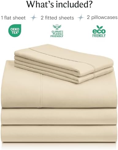 Split King Sheets for Adjustable Bed, Soft Deep Pocket Bed Sheets Set - Image 2