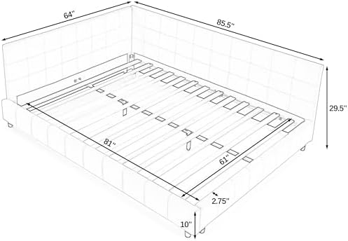 RuiSiSi Queen Size Upholstered Daybed, Queen Corner Bed - Image 2