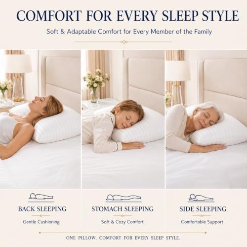 CozyLux King Size Pillows Set of 4, Hotel Style Woven Stripe Bed Pillow - Image 5
