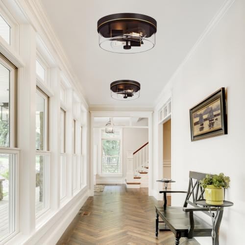 Flush Mount Ceiling Light Fixtures, 2-Light Oil Rubbed Bronze Ceiling Mount - Image 7