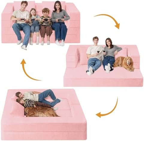 Futon Sofa Bed with Pillow, 3-in-1 Sleeper Sofa Bed with Removable Cover - Image 4