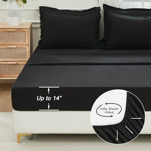 Andency Queen Comforter Set, 7 Pieces Black Bedding - Image 6