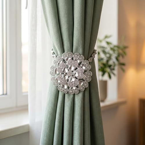 2 Pack Small Heart Magnetic Curtain Tiebacks Window Holdback Buckles - Image 5