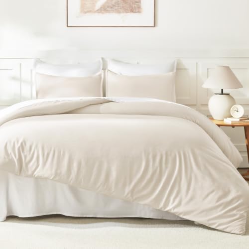 Litanika Queen Comforter Set Beige, 3 Pieces Lightweight Solid Bed Set - Image 6