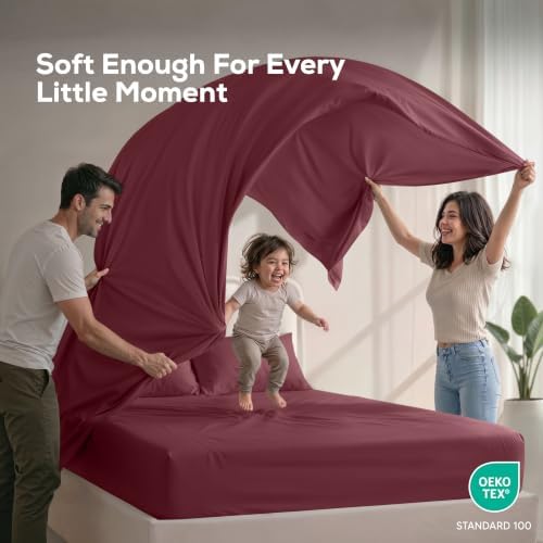 King Sheets Set, 4 Pieces 16" Deep Pocket Hotel Luxury Bed Sheets - Image 5