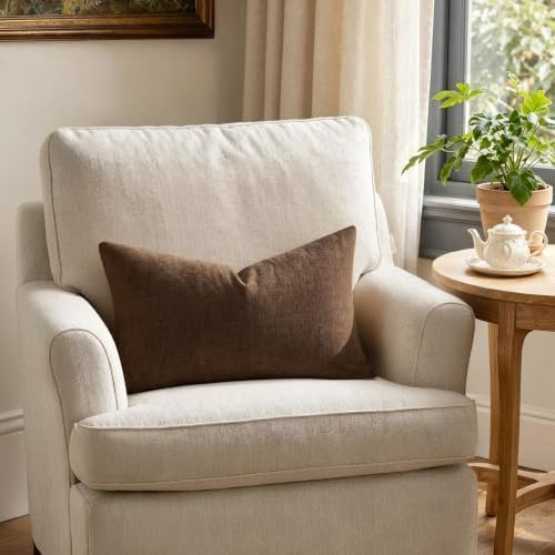 MIULEE Beaver Fur Chenille Couch Lumbar Throw Pillow Covers - Image 4