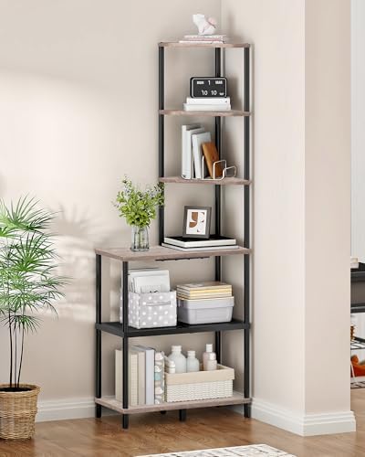 6-Tier Corner Shelf, Industrial Corner Bookshelf by Choezon