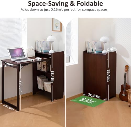 Bamboo Folable Desk for Small Spaces, Folding Desk - Image 3