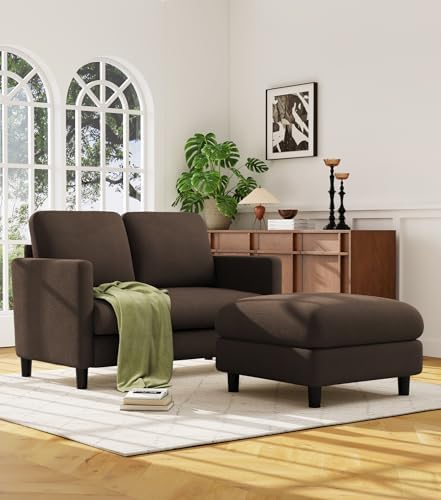 Welzona Loveseat Sofa with Ottoman - Image 5