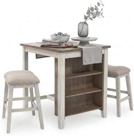 Signature Design by Ashley Skempton 3-Piece Counter Height Dining Table Set by Unknown