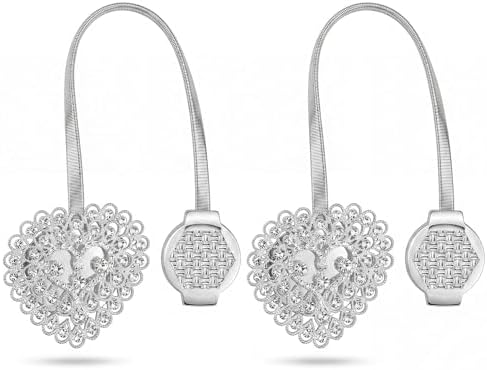 2 Pack Crystal Heart Magnetic Curtain Tiebacks Window Holdback Buckles - Image 7