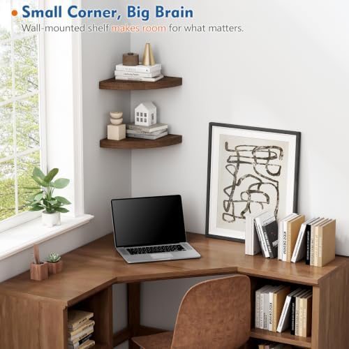 Corner Floating Shelves Wall Mounted, Thick Wood Corner Shelf - Image 5