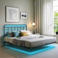 Floating Full Bed Frame with LED Lights & Charging Station & Accessories by AAPRODUCTSINC
