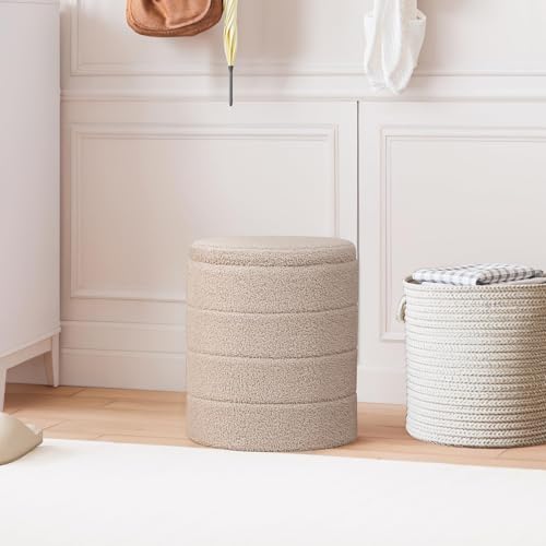 Compact Round Folding Storage Ottoman - Image 6