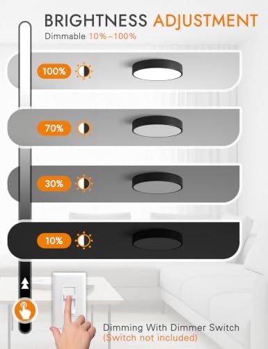 2Pack 11.81inch LED Low Profile Flush Mount Ceiling Lights Fixtures - Image 3