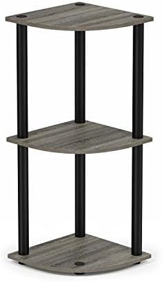 Furinno TURN-N-TUBE Corner Shelf, 3-Tier Corner Bookshelf, Display Storage - Image 4