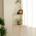 Artilady Corner Shelf Macrame Wall Hanging, Boho Wood Storage Wall Decor by Artilady